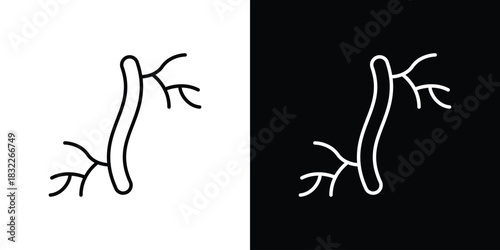 Human artery icon line drawing clipart symbol. Vector illustration