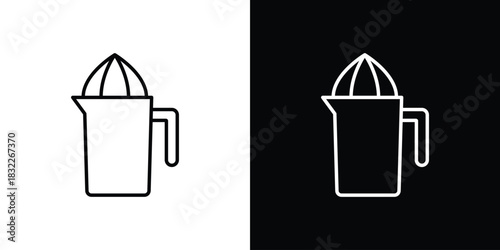 Juicer squeezer icon line drawing clipart symbol. Vector illustration