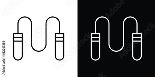 Jump rope icon line drawing clipart symbol. Vector illustration