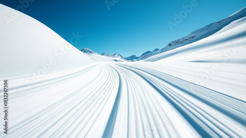 Snowy Mountain Road, Winter ,Landscape