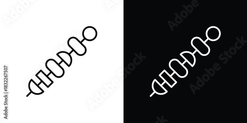 Kebab icon line drawing clipart symbol. Vector illustration