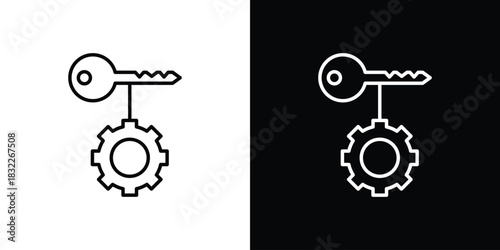Key factor icon line drawing clipart symbol. Vector illustration