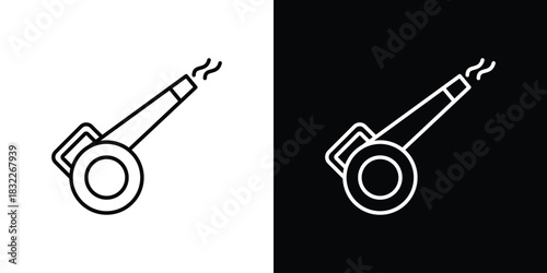 Leaf blower icon line drawing clipart symbol. Vector illustration