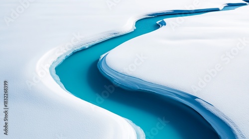 Turquoise River Through White Sands, Aerial, Landscape