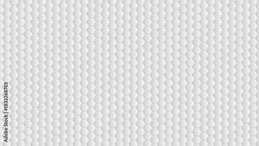 Fototapeta premium Minimalist vector art seamless white hexagon tile pattern with subtle 3d embossed effect creating modern geometric honeycomb surface texture background
