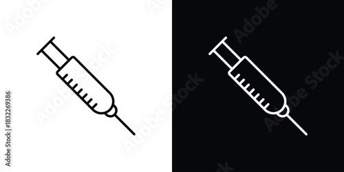 Needle icon line drawing clipart symbol. Vector illustration