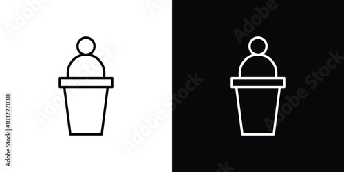 Politician speaker icon line drawing clipart symbol. Vector illustration