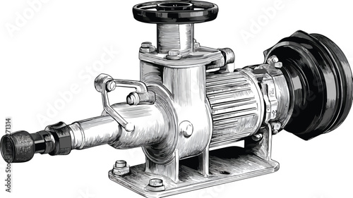 Modern Pump Illustration Vector with Outline on White Background