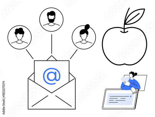 Email communication. ion of email connecting users for digital interaction and sharing. Email as a tool for networking, connecting professionals, and online communication. For technology