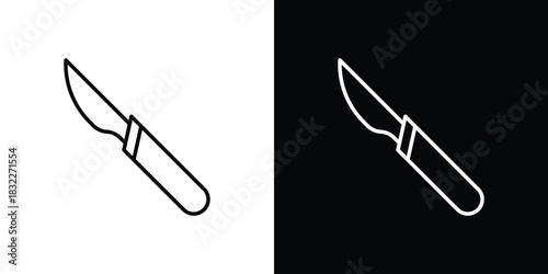 Scalpel icon line drawing clipart symbol. Vector illustration