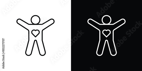 Selfcare icon line drawing clipart symbol. Vector illustration