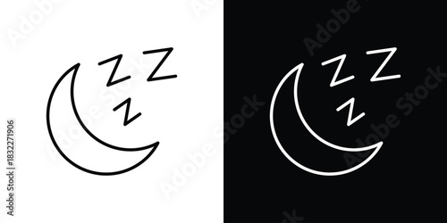 Sleep icon line drawing clipart symbol. Vector illustration