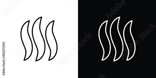 Smoke steam silhouette icon line drawing clipart symbol. Vector illustration