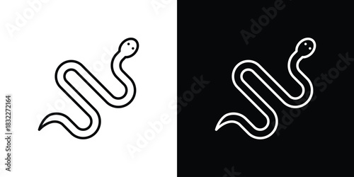 Snake icon line drawing clipart symbol. Vector illustration