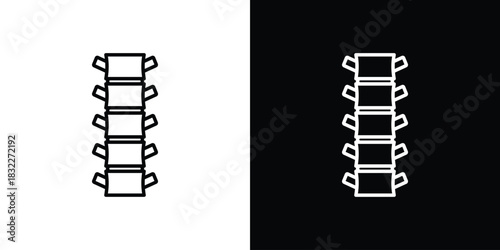 Spinal column icon line drawing clipart symbol. Vector illustration