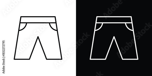 Swim shorts icon line drawing clipart symbol. Vector illustration