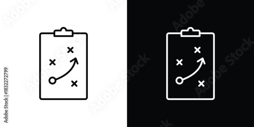 Tactics icon line drawing clipart symbol. Vector illustration