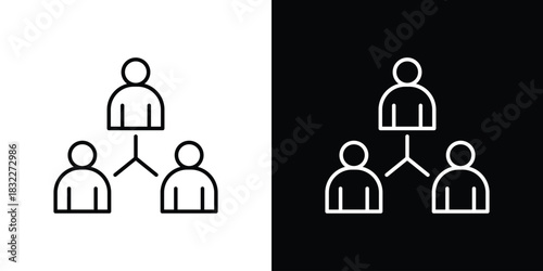 Third party icon line drawing clipart symbol. Vector illustration