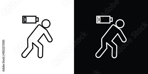 Tired icon line drawing clipart symbol. Vector illustration