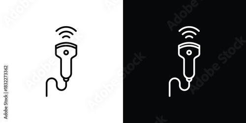 Ultrasonography icon line drawing clipart symbol. Vector illustration