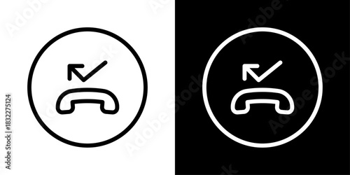 Phone icon with a crossed or downward arrow, representing missed calls, unanswered communication, or failed call attempts.