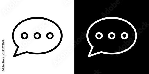 Speech bubble chat icon representing messaging, conversation, communication, and interactive discussions in interfaces.