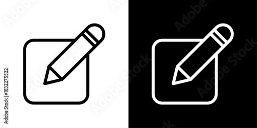 Pencil edit icon representing writing, updating content, modifying text, and making changes in digital interfaces.
