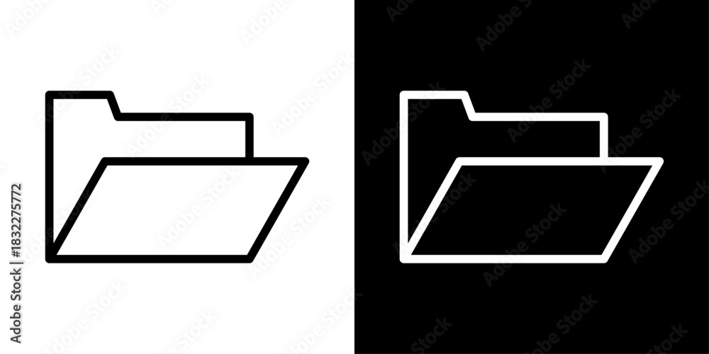 Плакат Open folder icon representing accessible files, revealed ...