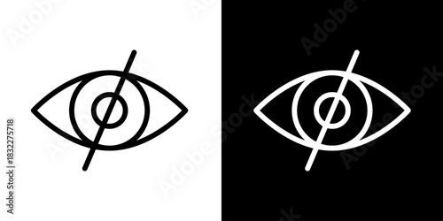 Hidden eye icon with a slash, representing privacy mode, hidden content, concealed visibility, and disabled viewing.