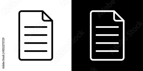 Simple file icon representing documents, digital files, stored content, and general data management in interfaces.