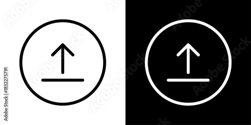 Upward arrow over a file shape, representing file upload, sending documents, transferring data, and adding digital content.