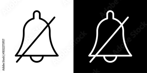 Muted notification icon showing a crossed bell, symbolizing disabled alerts, silent mode, and blocked reminders.
