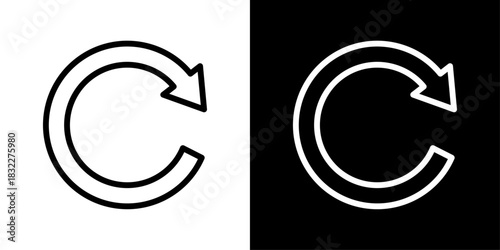 Circular arrow icon representing refresh action, reloading content, updating data, and resetting digital interfaces.