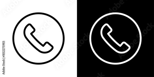 Classic phone handset icon representing calling, communication, contact actions, customer support, and voice connection.