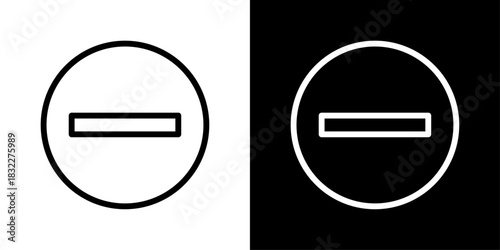 Minus symbol icon representing removal, deletion, reduction, or subtracting items within digital interfaces and tools.