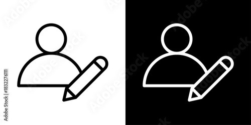 User profile with an edit pencil, showing profile editing, account updates, and modification of personal information.