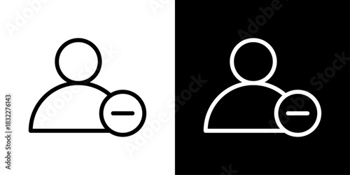 User profile icon with a minus sign, representing removing a user, deleting access, or revoking membership.