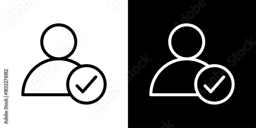 User profile icon with a checkmark, showing verified identity, approved access, and trusted account status.