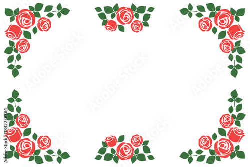 バラ イラスト カード ベクター フレーム テンプレート