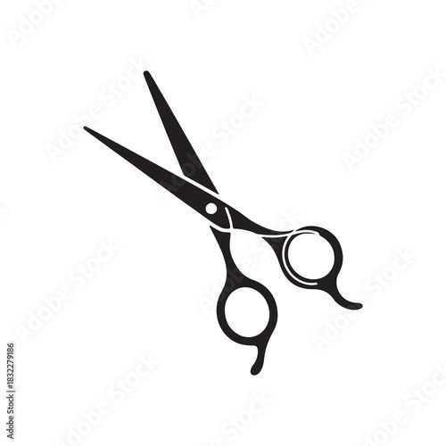 Black Silhouette Icon of Professional Hair Cutting Shears