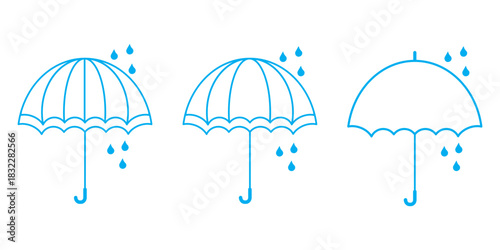 Simple umbrella icon set.