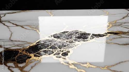 Abstract white surface with veins and black details