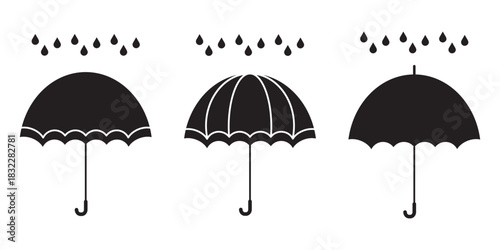 Simple umbrella icon set.
