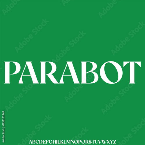 Modern decorative sans serif alphabet display font vector illustration