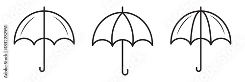 Umbrella icon set. protection parasol vector symbol. vector illustration.