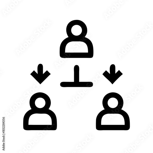 Illustration of a hierarchical structure with an individual at the top and two below them