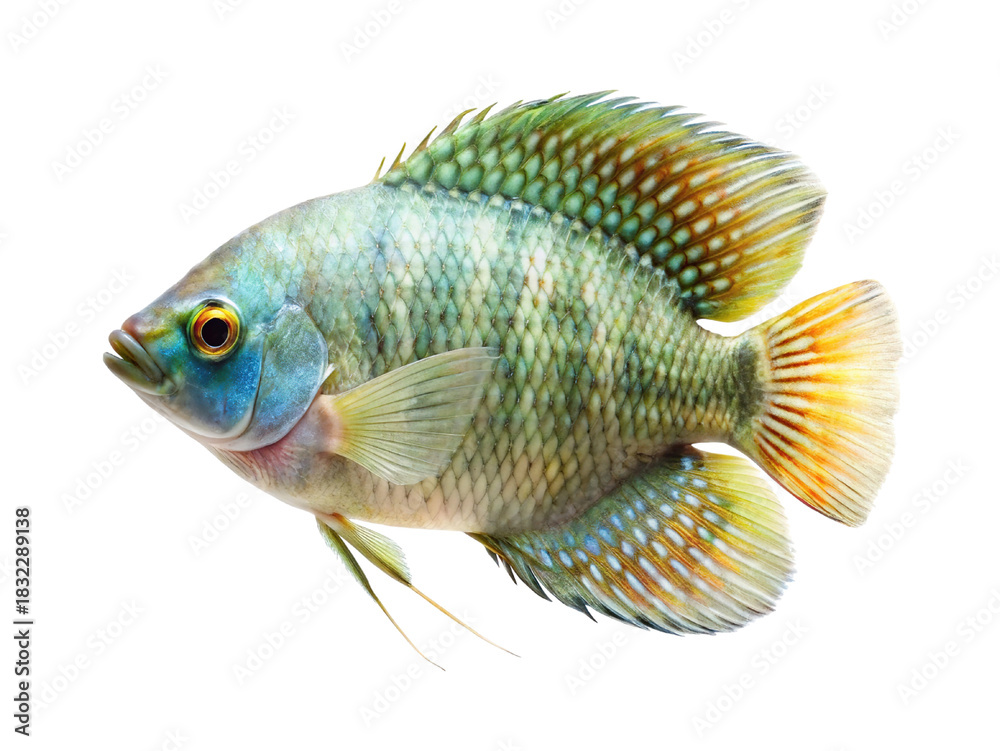 Fototapeta premium Colorful Tropical Freshwater Fish Isolated