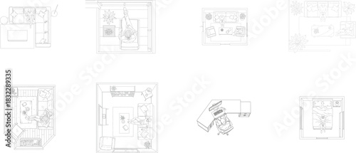 Top Down Interior Design Floor Plans With People top view