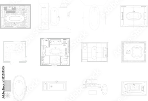 Bathroom Layouts And Architectural Drawings Collection