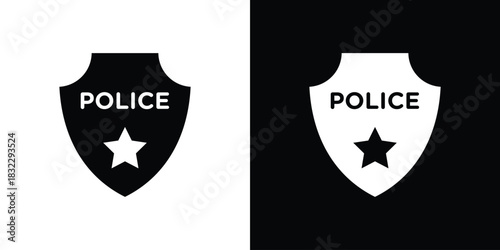 Police badge icons symbol illustration. Vector graphics